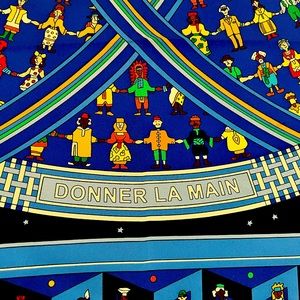 Authentic Hermes silk scarf DONNER LA MAIN